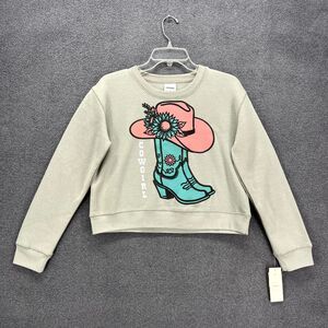 Relaxx Sweatshirt Womens Small‎ Cowgirl Graphic oversized Crop Top Sweater